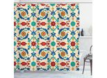 Abakuhaus Tenda Da Doccia Marocchina, Ethnic Baroque Floral, Stampa Digitale Moderna Con 12 Ganci Su Tessuto Resistente All'acqua E Ai Batteri, 175 X 180 Cm, Multicolore