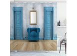 Abakuhaus Tenda Da Doccia Antica, Vecchio Salotto Vuoto, Resistente A Sapone, Batteri, Muffa E Acqua, Incl. 12 Ganci E Colori Resistenti, 175 X 180 Cm, Blu Sabbia Marrone