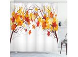 Abakuhaus Tenda Da Doccia, Cartoon Acero Autunnale, Stampa Digitale Moderna Con 12 Ganci Su Tessuto Resistente All'acqua E Ai Batteri, 175 X 180 Cm, Arancione Bianco