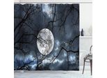Abakuhaus Tenda Da Doccia Wald, Luna Nella Notte Nella Foresta, Set Incl. 12 Ganci In Tessuto Impermeabile Resistente A Batteri E Muffe, 175 X 180 Cm, Blu-Nero-Giallo