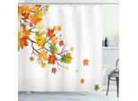 Abakuhaus Tenda Da Doccia Fallen, Foglie Autunnali Maple Leaf, Con Set Di 12 Anelli Impermeabile Elegante Moderna Colori Resistenti E Antimuffa, 175 X 180 Cm, Giallo Arancione