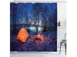 Abakuhaus Tenda Da Doccia Wald, Avventura Notturna, Resistente A Sapone, Batteri, Muffa E Acqua, Incl. 12 Ganci E Colori Resistenti, 175 X 180 Cm, Blu Arancione