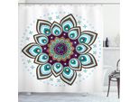 Abakuhaus Tenda Da Doccia Mandala, Fiori Boho, Con Set Di 12 Anelli Impermeabile Elegante Moderna Colori Resistenti E Antimuffa, 175 X 180 Cm, Viola Blu-Verde Marrone