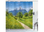 Abakuhaus Tenda Da Doccia Paesaggistica, Fiori Selvatici Nelle Alpi, Resistente A Sapone, Batteri, Muffa E Acqua, Incl. 12 Ganci E Colori Resistenti, 175 X 180 Cm, Giallo-Verde