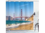 Abakuhaus Tenda Da Doccia Da Spiaggia, Costa Seascape Oceano, Acqua Opaca Incl. 12 Anelli Lunga Durata Resistente A Batteri E Muffe, 175 X 180 Cm, Blu Turchese