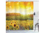 Abakuhaus Tenda Da Doccia Girasole, Campo Di Girasoli Dorati, Impermeabile, Incl. 12 Anelli, Resistente A Batteri E Muffe, 175 X 180 Cm, Arancione Giallo
