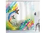 Abakuhaus Tenda Da Doccia Colorata, Motivo Farfalle, Stampa Digitale Moderna Con 12 Ganci Su Tessuto Resistente All'acqua E Ai Batteri, 175 X 180 Cm, Multicolore