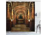 Abakuhaus Tenda Da Doccia Gotica, Secret Passage Medieval, Stampa Personalizzata, Incl. 12 Ganci, Colori Resistenti, Decorativa Con Colori Chiari, 175 X 180 Cm, Rosso-Marrone