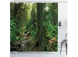 Abakuhaus Tenda Da Doccia Wald, Muschio Sugli Alberi, Stampa Digitale Su Tessuto, Incl. 12 Ganci, Resistente Al Lavaggio, Resistente Ai Batteri, 175 X 180 Cm, Verde