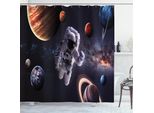 Abakuhaus Tenda Da Doccia Spaziale, Planets Galaxies, Opaca, Con 12 Anelli Inclusi, Resistente A Batteri E Muffe, 175 X 180 Cm, Multicolore