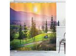 Abakuhaus Tenda Da Doccia Naturale, Golf Primavera Tramonto, Resistente A Batteri E Muffe, Incl. 12 Ganci Lavabile Elegante Stampa Digitale, 175 X 180 Cm, Multicolore
