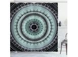 Abakuhaus Tenda Da Doccia Mandala, Cerchi Mandala Vintage, Impermeabile, Incl. 12 Anelli, Resistente A Batteri E Muffe, 175 X 180 Cm, Blu Nero