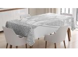 Abakuhaus Odyssee Tovaglia, Non Tinta Galley, Facile Da Pulire Lavabile Stampa Resistente Al Lavaggio Nessuno Scolorimento Per Uso Esterno, 140 X 170 Cm, Grigio Antracite Bianco