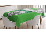 Abakuhaus Tovaglia Wunderlich, Divertente Grafica Con Gatto Sphynx, Adatta Per Interni Ed Esterni, Lavabile, Stampa Chiara, Non Sbiadisce, 140 X 170 Cm, Verde Felce E Grigio