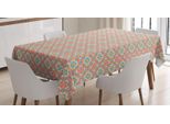 Abakuhaus Tovaglia Astratta, Ispirata A Griglie Colorate, Adatta Per Interni Ed Esterni, Lavabile, Stampa Chiara, Non Sbiadisce, 140 X 170 Cm, Senape E Verde Acqua Chiaro