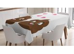 Abakuhaus Tovaglia Con Emoticon Cacca, Divertente E Civettuola, Adatta Per Interni Ed Esterni, Lavabile, Stampa Chiara, Non Sbiadisce, 140 X 170 Cm, Cioccolato-Rosa Pastello