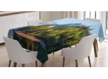 Abakuhaus Tovaglia Parco Nazionale Dei Ghiacciai, Foresta Con Montagne Avvolte Dalla Nebbia, Impermeabile, Lavabile, Colori Vivaci Che Non Sbiadiscono, Personalizzata, 140 X 170 Cm, Multicolore