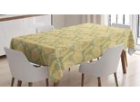 Abakuhaus Tovaglia Floreale, Motivi Floreali Con Crisantemi, Adatta Per Interni Ed Esterni, Lavabile, Stampa Chiara, Non Sbiadisce, 140 X 170 Cm, Color Crema Senape