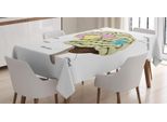 Abakuhaus Tovaglia Sull'autismo, Cervello Umano Con Nomi Delle Parti, Facile Da Pulire Con Tecnologia Di Stampa All'avanguardia, Lavabile E Personalizzata, 140 X 170 Cm, Multicolore