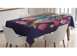 Abakuhaus Tovaglia Scandinava, Quarzo E Multicolore, Adatta Per Interni Ed Esterni Lavabile Stampa Chiara Nessuno Scolorimento, 140 X 170 Cm, Uccelli Fiori Arte Popolare