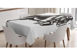 Abakuhaus Tovaglia Buffalo, Monocromatica Cresta Bisonte Arte, Adatta Per Uso Esterno Lavabile Colori Resistenti Colori Chiari Resistente Allo Sporco, 140 X 170 Cm, Grigio Scuro Bianco