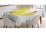 Abakuhaus Tovaglia Con Animali, Disegno Fox Art, Adatta Per Interni Ed Esterni, Lavabile, Stampa Chiara, Non Sbiadisce, 140 X 170 Cm, Giallo Pastello E Rosa Scuro