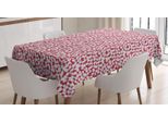 Tovaglia Abakuhaus Con Motivi Floreali, Adatta Per Interni Ed Esterni, Lavabile, Stampa Chiara, Non Sbiadisce, 140 X 170 Cm, Rosa Scuro E Grigio Chiaro