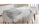 Abakuhaus Tovaglia Finnwal, Disegno Schematico Cinghiale, Resistente Allo Sporco, Colori Resistenti, Lavabile Con Colori Chiari Senza Scolorimento, Impermeabile, 140 X 170 Cm, Grigio Antracite E Bianco