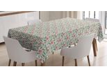 Abakuhaus Tovaglia Floreale, Fiori E Foglie A Strisce, Adatta Per Interni Ed Esterni, Lavabile, Stampa Chiara, Non Sbiadisce, 140 X 170 Cm, Rubino E Verde Reseda