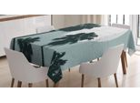 Abakuhaus Tovaglia Tropicale, Palme Alte, Adatta Per Interni Ed Esterni, Lavabile, Stampa Chiara, Non Sbiadisce, 140 X 170 Cm, Blu Ardesia Verde Scuro