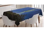 Abakuhaus Tovaglia Desert, Cactus Saguaro Notte, Adatta Per Interni Ed Esterni Lavabile Stampa Chiara Nessuno Sbiadimento, 140 X 170 Cm, Blu Cielo Scuro Taupe