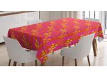 Abakuhaus Tovaglia Astratta, Pennellate Vivaci, Adatta Per Interni Ed Esterni, Lavabile, Stampa Chiara, Non Sbiadisce, 140 X 170 Cm, Rosa Shocking E Giallo Terra.