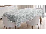 Abakuhaus Tovaglia Blatt, Tonalità Tenui Foglie Autunnali Arte, Adatta Per Interni Ed Esterni Lavabile Stampa Chiara Nessuno Scolorimento, 140 X 170 Cm, Grigio Bianco