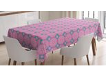 Abakuhaus Tovaglia Astratta, Motivi Ornamentali Rotondi, Adatta Per Interni Ed Esterni, Lavabile, Stampa Chiara, Non Sbiadisce, 140 X 170 Cm, Rosa Seafoam Scuro