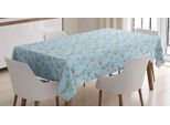 Abakuhaus Tovaglia Con Uccelli, Fiori E Colibrì, Adatta Per Interni Ed Esterni, Lavabile, Stampa Chiara, Non Sbiadisce, 140 X 170 Cm, Azzurro E Grigio Giallo