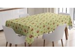Abakuhaus Tovaglia Con Motivi Frutta, Avocado Doodle Rotondo, Adatta Per Interni Ed Esterni Lavabile Stampa Chiara Nessuno Scolorimento, 140 X 170 Cm, Verde Multicolore