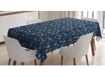 Abakuhaus Tovaglia Botanica, Motivo Foglie Acquerellate, Adatta Per Interni Ed Esterni, Lavabile, Stampa Chiara, Non Sbiadisce, 140 X 170 Cm, Blu Notte E Azzurro Cielo.