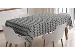 Abakuhaus Tovaglia Astratta, Ogee Round Duo-Tone, Adatta Per Interni Ed Esterni Lavabile Stampa Chiara Nessuno Scolorimento, 140 X 170 Cm, Verde Oliva Bianco Sporco
