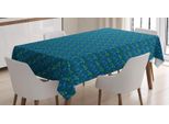 Abakuhaus Tovaglia Floreale, Fiori E Foglie Romantici, Adatta Per Interni Ed Esterni, Lavabile, Stampa Chiara, Non Sbiadisce, 140 X 170 Cm, Verde Acqua Scuro