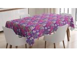 Abakuhaus Tovaglia Floreale, Hibiscus Fiori Bianchi Artistici, Adatta Per Interni Ed Esterni Lavabile Stampa Chiara Nessuno Scolorimento, 140 X 170 Cm, Rosa E Verde Chiaro