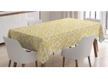 Abakuhaus Tovaglia Floreale, Motivo Con Rami Di Alloro, Adatta Per Interni Ed Esterni, Lavabile, Stampa Chiara, Non Sbiadisce, 140 X 170 Cm, Giallo Pallido, Bianco