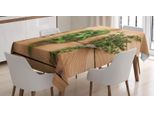 Abakuhaus Tovaglia Kraut, Marrone Pastello E Verde Felce, Adatta Per Interni Ed Esterni, Lavabile, Stampa Chiara, Non Sbiadisce, 140 X 170 Cm, Rosmarino, Coriandolo E Timo