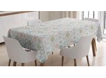 Abakuhaus Tovaglia Geometrica, Motivi Circolari, Adatta Per Interni Ed Esterni Lavabile Stampa Chiara Nessuno Scolorimento, 140 X 170 Cm, Salmone Chiaro Blu Cadetto