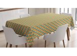Abakuhaus Tovaglia Astratta, Motivo Zigzag Retrò, Adatta Per Interni Ed Esterni, Lavabile, Stampa Chiara, Non Sbiadisce, 140 X 170 Cm, Arancione E Verde Giada