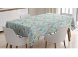 Abakuhaus Tovaglia Primaverile, Fiori E Uccellini Nostalgici, Adatta Per Interni Ed Esterni, Lavabile, Stampa Chiara, Non Sbiadisce, 140 X 170 Cm, Azzurro E Multicolore