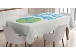 Abakuhaus Tovaglia Con Proverbio, Home Cartoon Arte Della Terra, Adatta Per Interni Ed Esterni Lavabile Stampa Chiara Nessuno Sbiadimento, 140 X 170 Cm, Bianco, Azzurro E Verde