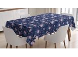 Abakuhaus Tovaglia Floreale, Fiori Rosa E Libellule, Adatta Per Interni Ed Esterni, Lavabile, Stampa Chiara, Non Sbiadisce, 140 X 170 Cm, Lavanda E Malva