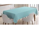 Abakuhaus Tovaglia Astratta, Strisce Decorative Ondulate, Adatta Per Interni Ed Esterni Lavabile Stampa Chiara Nessuno Scolorimento, 140 X 170 Cm, Seafoam E Bianco