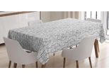 Abakuhaus Tovaglia Astratta, Rami Disegnati A Mano, Adatta Per Interni Ed Esterni, Lavabile, Stampa Chiara, Non Sbiadisce, 140 X 170 Cm, Grigio Scuro Bianco