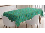 Abakuhaus Tovaglia Con Animali, Montagna Poligonale Astratta, Adatta Per Interni Ed Esterni, Lavabile, Stampa Chiara, Non Sbiadisce, 140 X 170 Cm, Verde Mare Turchese Scuro
